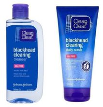 Clean & Clear Blackhead Clearing Cleanser 200ml+ Daily Scrub 150ml-(oil Free)
